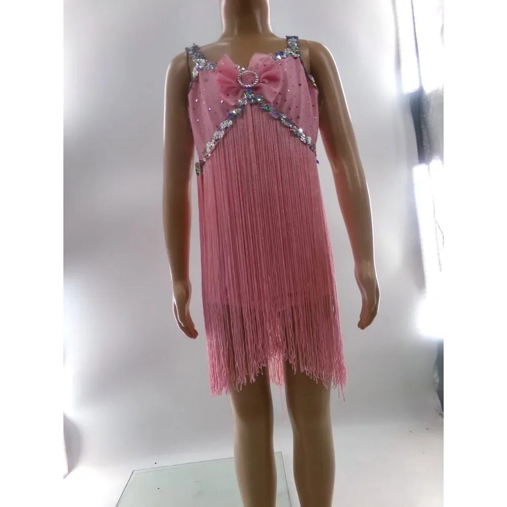 Pre-Owned Dance Costume Medium Child Pink Curtain Call E2770 Tap Jazz Musical T